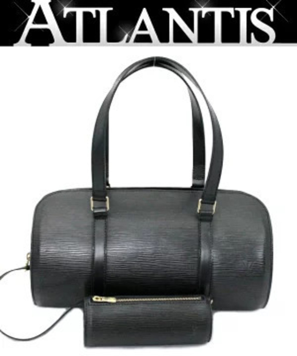 Louis Vuitton Soufflot Handbag Epi Leather Black